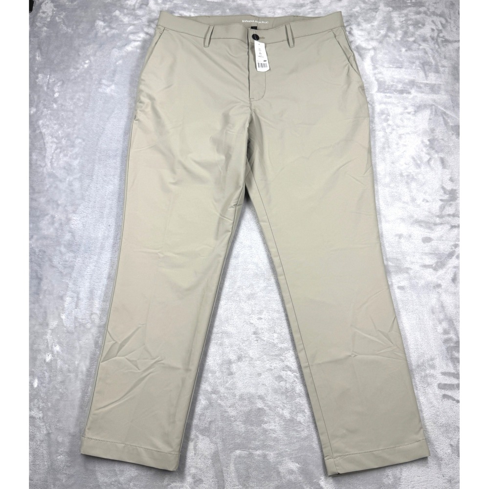 BANANA REPUBLIC Core Temp Slim Fit Chino Pants Mens 36x29 London Fog Beige NWT